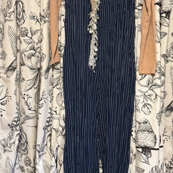 Gypsies & Moondust Navy and White Striped Jumpsuit - Picture 2 of 2